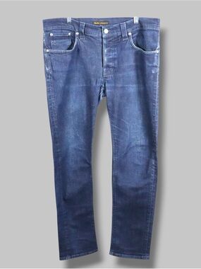 Nudie Jeans Co Men’s Dark Wash Slim Fit Jeans Size 36x34 Premium Denim